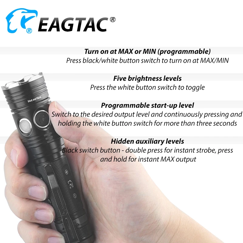 EAGTAC TX3L PRO светодиодный фонарик мощный супер-яркий фонарь 3000 люмен USB Перезаряжаемый водонепроницаемый охотничий кемпинговый аккумулятор 18650