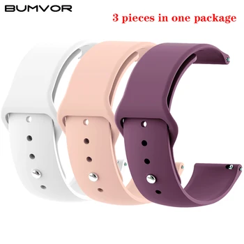 

3 pieces of 18mm 20mm 22mm universal sport silicone straps for Samsung Galaxy Active Watch 42 46mm strap Gear S2 S3 watch band