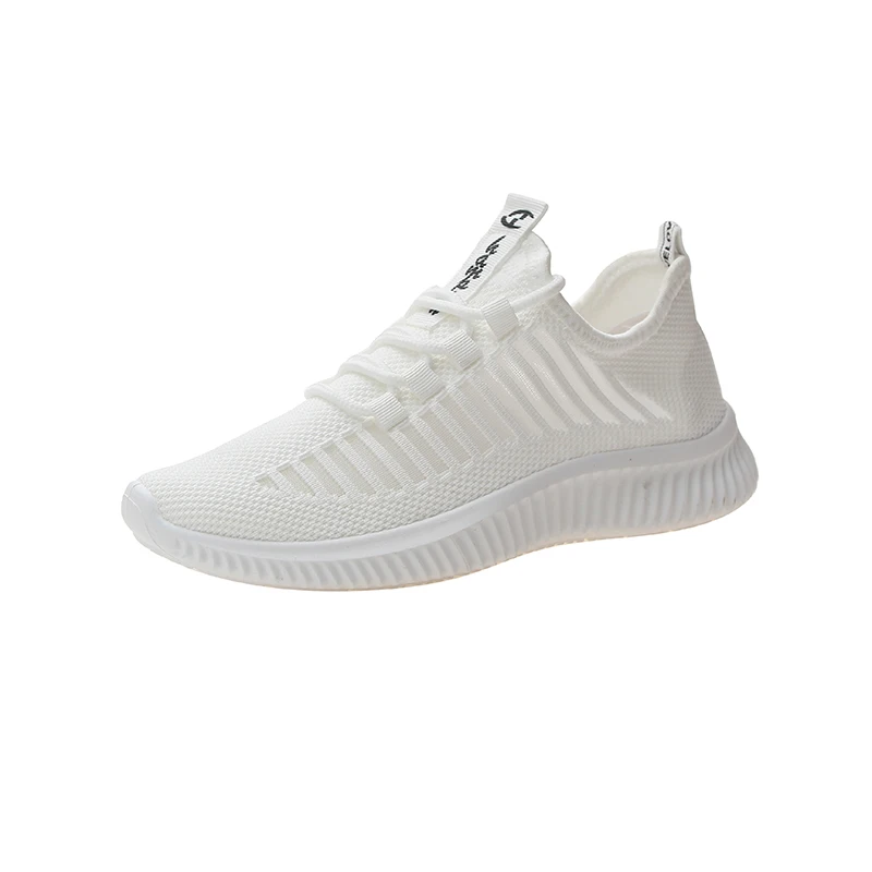 PINSV/ г. Осенние дышащие белые кроссовки для бега Flyknit повседневные женские кроссовки Женская обувь Кроссовки Женская Вулканизированная обувь - Цвет: white