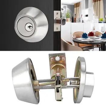 

Stainless Steel Door Single Cylinder Deadbolt Lock Electroplated Surface for Solid Wood Door Tool