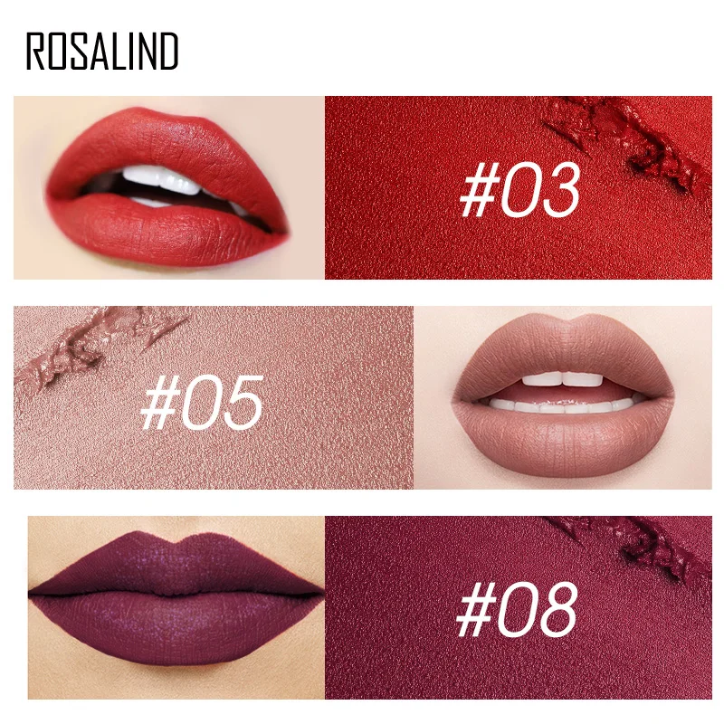 Косметика ROSALIND матовый блеск для губ красные губы матовая стойкая губная помада