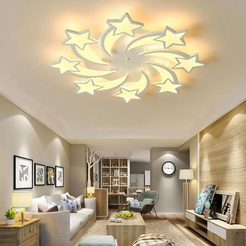 

Modern LED chandelier bedroom dining room lamp white acrylic ceiling chandelier lighting free shipping