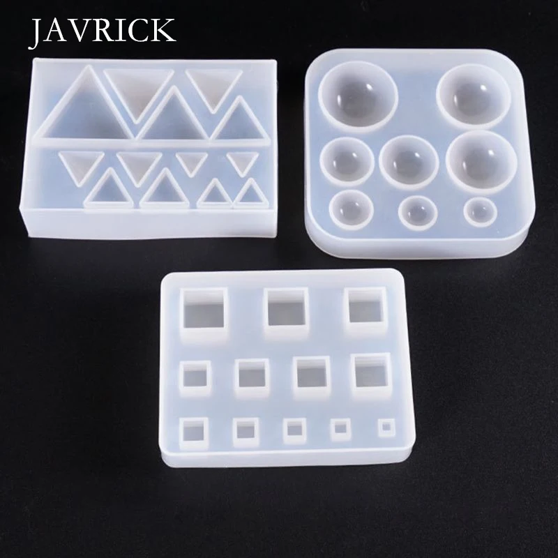 

DIY Earrings Pendant Gemstone Making Silicone Mould Triangle Round Epoxy Mold UV Resin Crafts Tool Jewelry Making