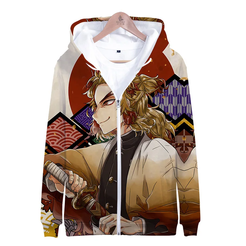 hoodie Аниме Comic Demon Slayer Kimetsu no Yaiba тканевая блузка на молнии Kamado Tanjirou Kamado Nezuko Agatsuma Zenitsu толстовки - Цвет: hoodie