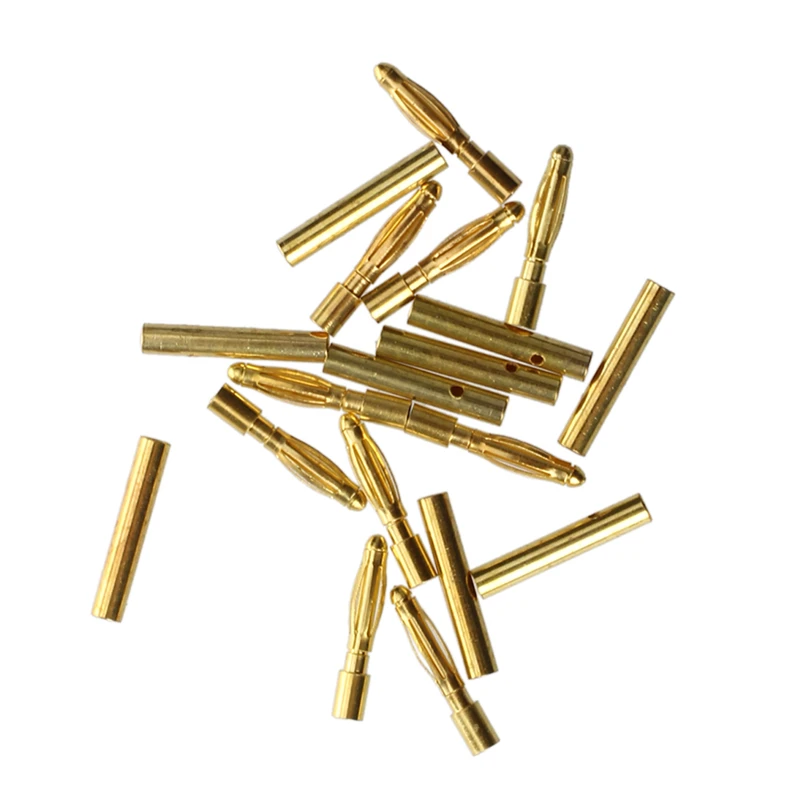 10 Pairs 2.0mm Copper Banana Plug Connector Male Female Golden