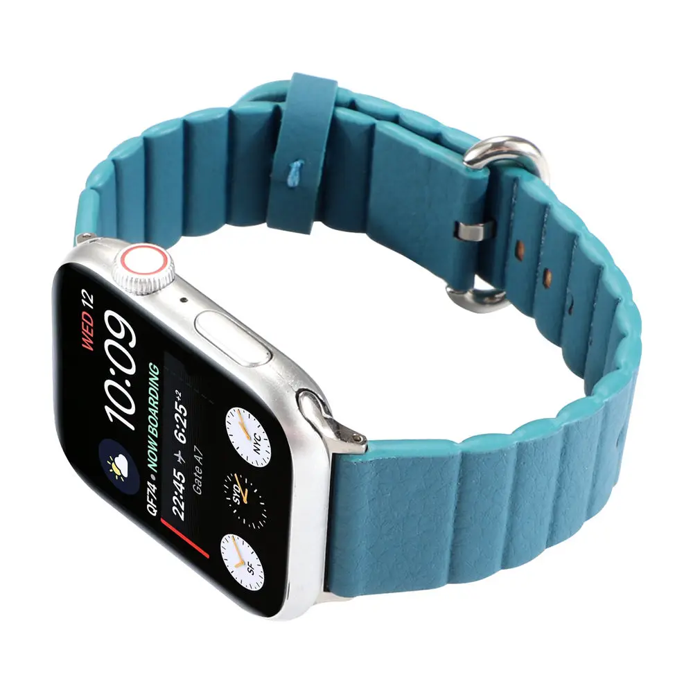 Ремешок для часов с классической пряжкой для Apple Watch, ремешок серии 5, 4, 3, 2, 1, кожаный ремешок для 38 мм, 40 мм, 42 мм, 44 мм, iWatch, браслеты