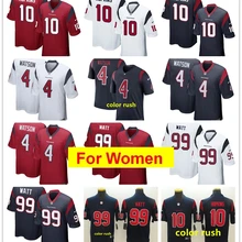 Женские футболки Хьюстон JJ Watt Deshaun Watson DeAndre Hopkins, женские футболки для игры в футбол