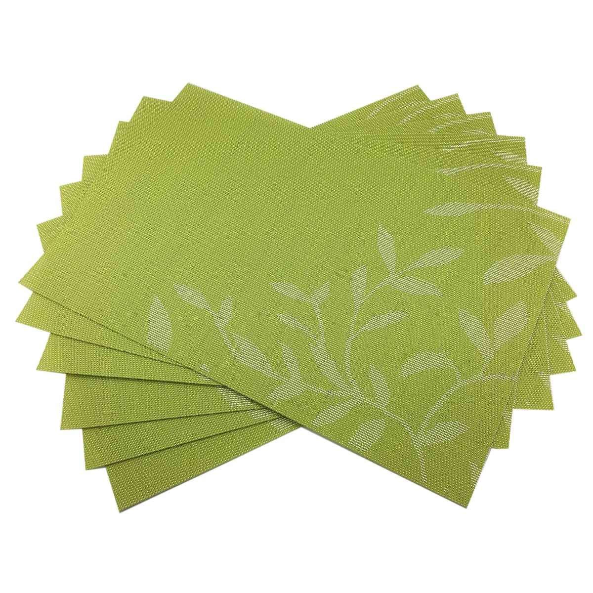 Green 4Pcs Красные столовые приборы, коврики для столовой посуды, цветочные настольные коврики, термостойкие ПВХ столовые приборы, анти-ожоги, кофейные чашки, коврики, коврики, кухонный Декор - Цвет: Green 4Pcs