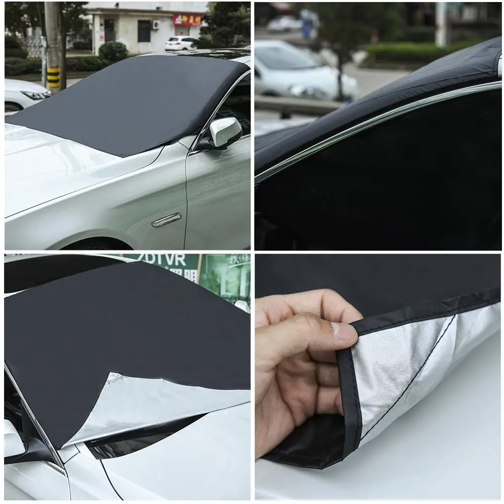 210*120cm Automobile Magnetic Sunshade Cover Car Windshield Snow Sun Shade Waterproof Protector Cover Car Front Windscreen