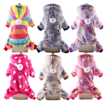 

Soft Fleece Dog Jumpsuit Winter Dog Clothes Small Puppy Coat Pet Outfits Warm Dog Hoodie Clothing For Yorkie XS-2XL