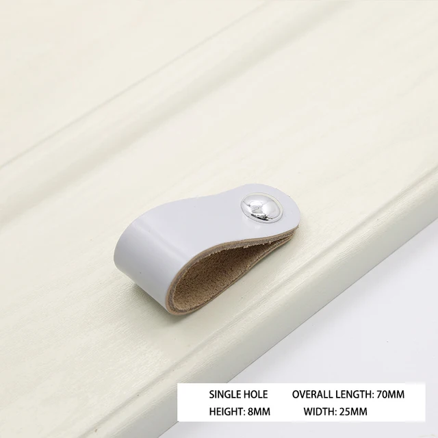 1PCS Leather Handle Bag Handle Drawer Door Knob Brown Black Furniture Handle Hardware Decoration Zinc Alloy Cabinet Dresser MBS0043-7