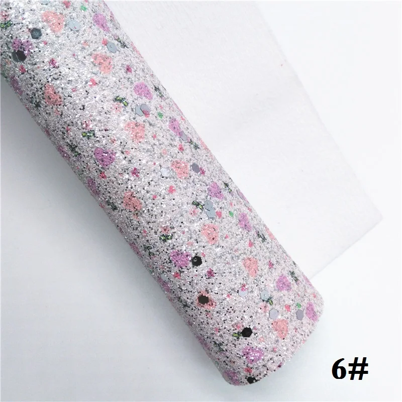 6 Glitterwishcome 21X29 см А4 Размер синтетическая кожа, сердца блеск с принтом кожа, искусственная из искусственной кожи Ткань Винил для бантов, GM601A - Цвет: 6