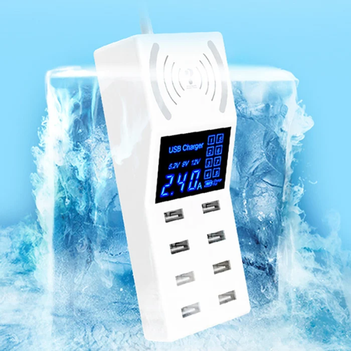 8 usb портов зарядное устройство адаптер питания светодиодный экран Быстрая зарядка 40 Вт для телефона JHP-лучший