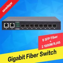 Медиаконвертер 8 sfp 2 rj45 гигабитный волоконно-оптический переключатель для ip-камеры UTP волоконно-оптический коммутатор 2 шт