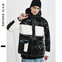 Черно-белые высокие quoality Мужская зимняя пуховая куртка теплая верхняя одежда большой porket Пальто Куртка с капюшоном экстремальных погодных условий облегающие парки