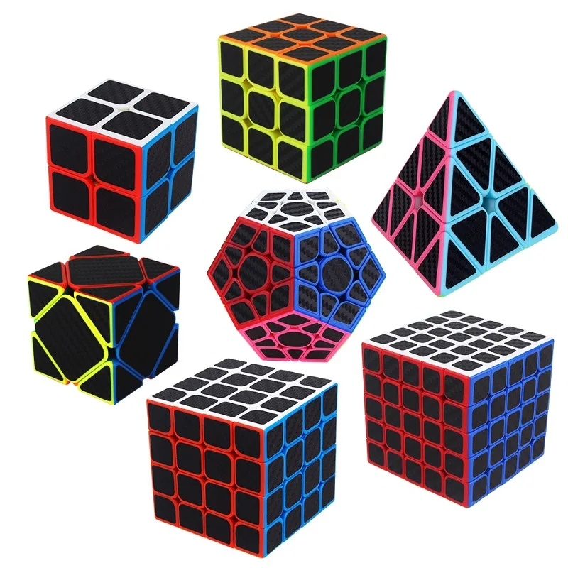 YUXIN наклейка из углеродного волокна 2x2x2 3x3x3 4x4x4 5*5*5 Megaminx Skew Пирамида волшебный куб головоломка на Скорость Куб обучающий игрушки