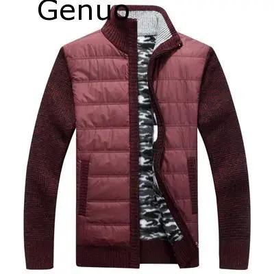 

Мужской вязаный свитер Genuo, теплый толстый приталенный свитер с воротником-стойкой и высоким воротником, зима 2019