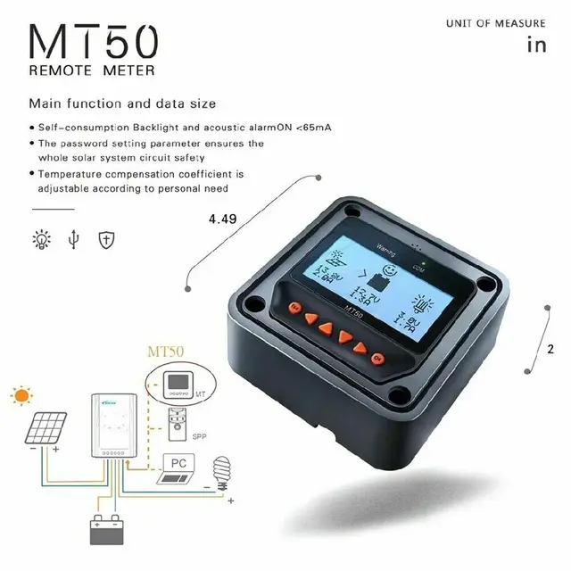 MPPTソーラー充電コントローラー用ソーラーリモートメーター