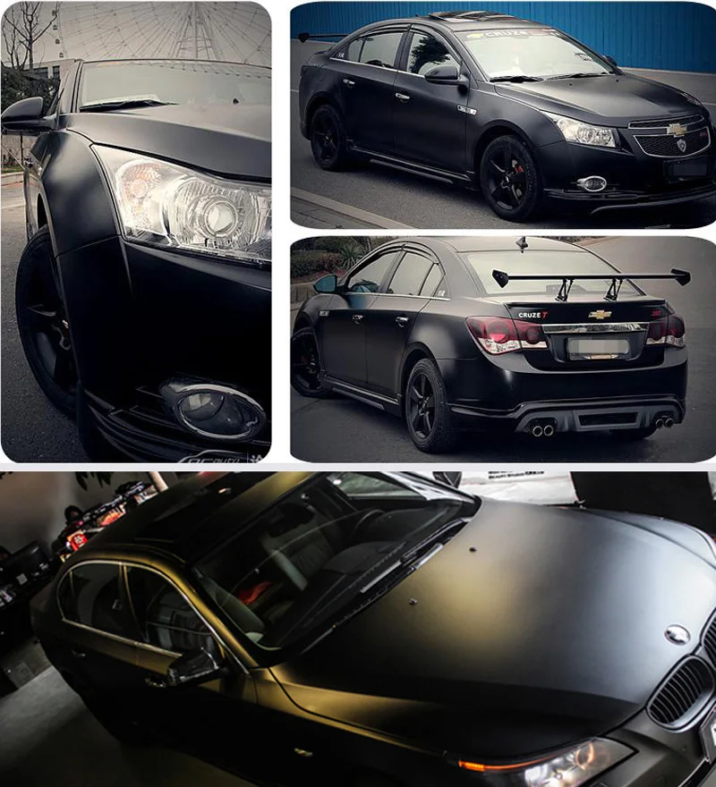 Black Matte Car Vinyl Sticker 3D 4D 5D Carbon Fiber Film Car Wrapping Foil Laptop Skin Phone Cover Motorcycle Decoration Films