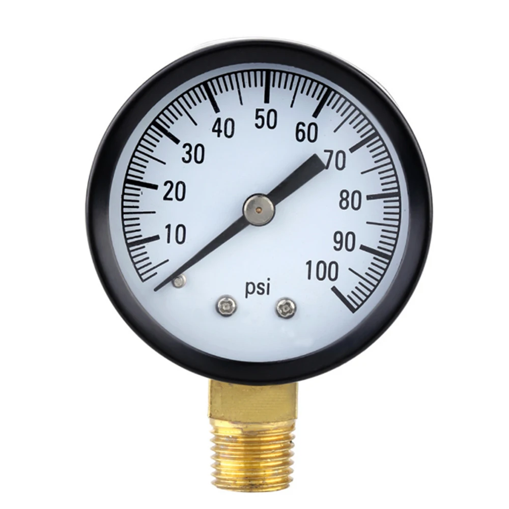 0100psi 1/4'' Well Pump Pool Spa Filter Water Pressure Gauge Brass