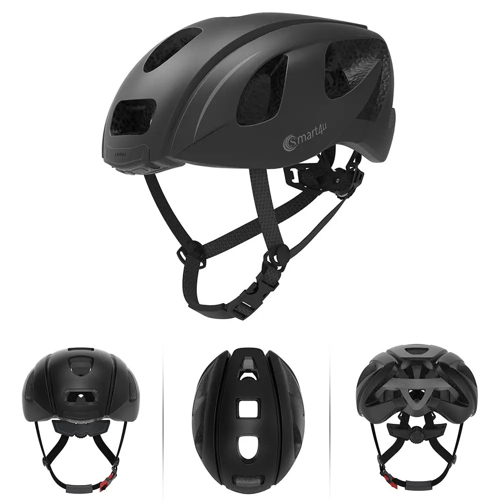 Lixada Light Cycling Helmet Adults Cycling Helmet BT Speaker Walkie Talkie SOS Alert Smart Bike Helmet with LED Warning Light