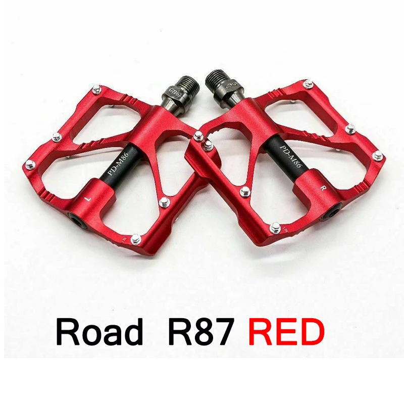 Road bike-red PROMEND MTB велосипедные педали 2 шт 9/16 дюймов алюминиевые педали горный велосипедные педали San Palin шоссейный велосипед плоский/Платформа Ультра-легкий - Цвет: Road bike-red