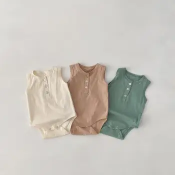 

New 2020 Summer Infants Baby Female Girl Boy Clothes Cotton Bodysuit Sleeveless Newborn Bodysuits Kids Boys And Girls Outfits