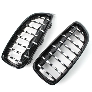 

Diamond Metero Style Front Grille Grills For BMW 4 Series F32 F33 F36 Sedan Sagon 2Pcs ABS Plastic Black Chrome Car Accessories