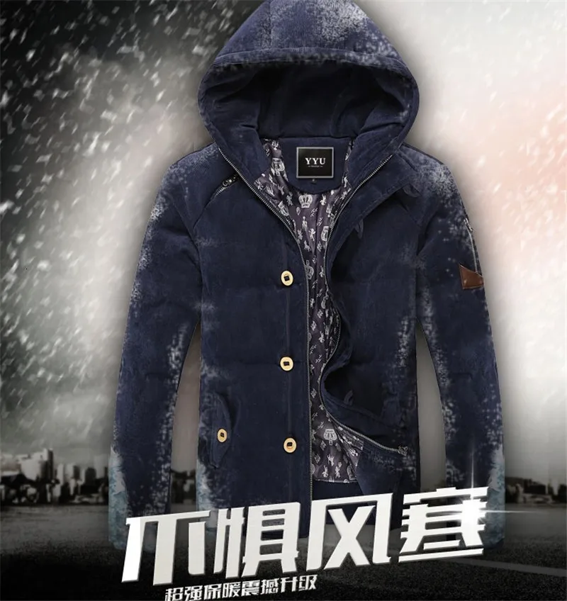 Мужское плотное зимнее пальто с капюшоном, тонкий британский стиль, толстый зимний пуховик с капюшоном, мужской Британский однотонный M-3XL
