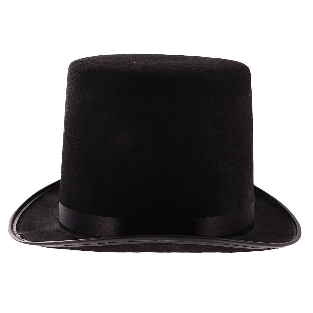 Mens Black Top Hat Victorian Steampunk Formal Tuxedo Topper Master Jazz Hat Mens Black Top Hat Victorian Steampunk Formal Tuxedo Topper Master Jazz Hat