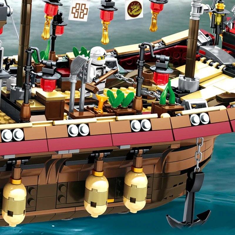 Ninjagoed Mobile Base New Fate Reward Boat Set Destiny's Bounty Building Blocks Bricks Compatible L