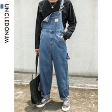 UNCLEDONJM джинсовые комбинезоны мужские однобортные комбинезоны джинсы-карго комбинезоны новые цельные костюмы комбинезон в полоску комбинезоны B03