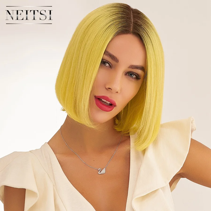 Neitsi предварительно выщипывание половина кружева Remy человеческие волосы боб