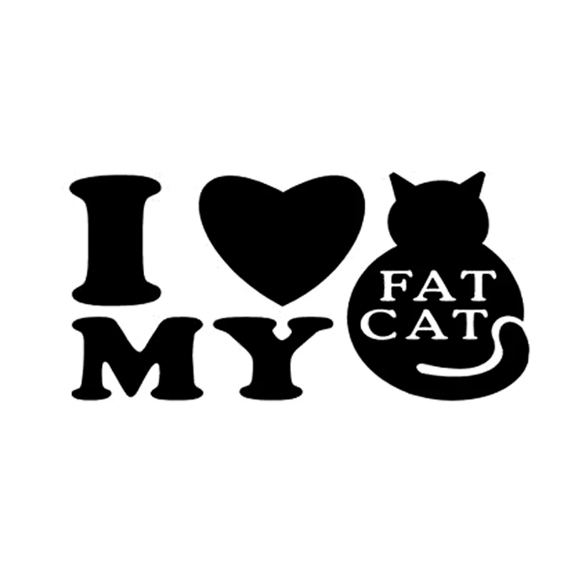 

I Love My Fat Cat Heaty Car Sticker Styling Motorcycles Rear Windshield Laptop Lovely Cover Scratch Decal Accessories KK 12*6cm