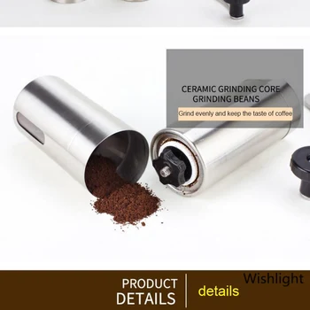 

1PC Kitchen Tool Grinders Silver Coffee Grinder Mini Stainless Steel Hand Manual Handmade Coffee Bean Grinders Mill