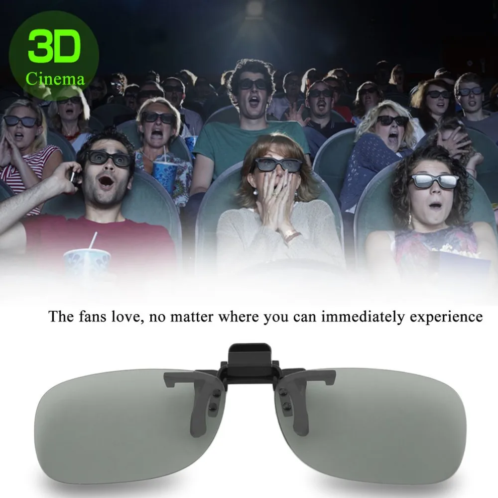 Professional 3D Light Weight Man Woman Clip On Type Passive Circular 3D Glasses Clip For 3D TV Movie Cinema