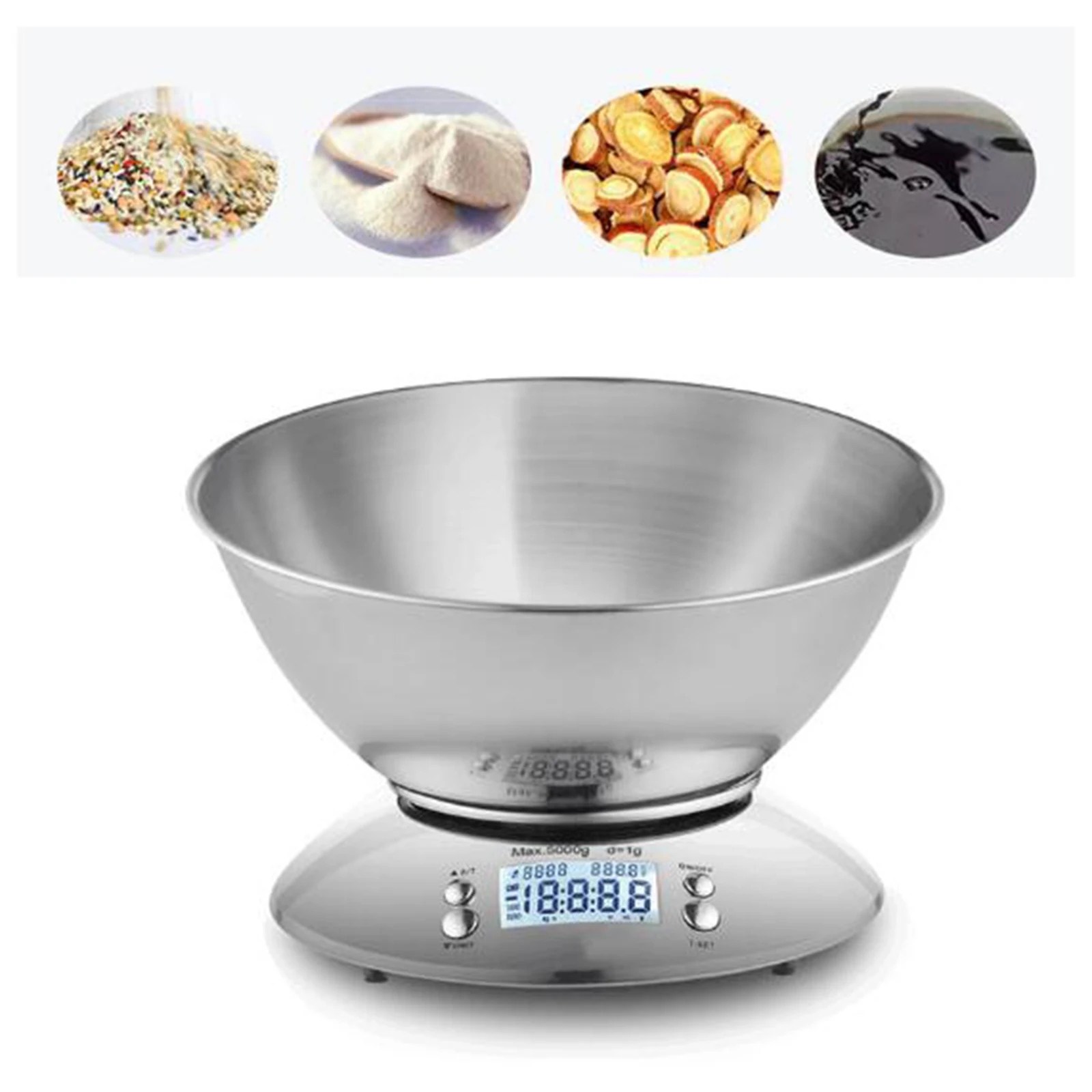 Digital Kitchen Food Scales Stainless Steel Weighing Cooking Scales With Detach 