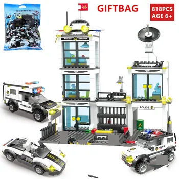 

818Pcs City Police SWAT General Administration Building Blocks Sets Brinquedos Bricks Playmobil Educational Toys for Children