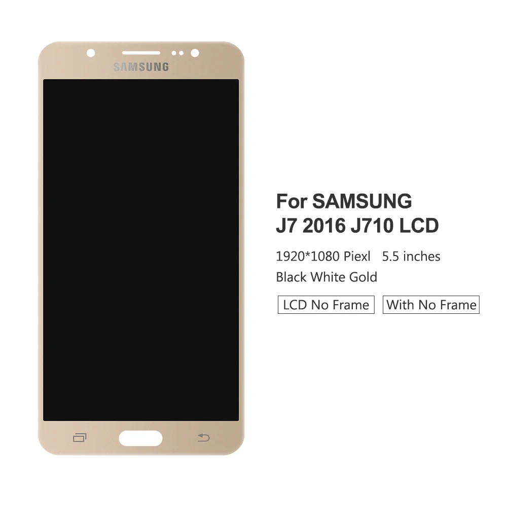 Можно регулировать J7 ЖК-дисплей для Samsung Galaxy J7 j710 J710H J710FN J710F J710M/DS сенсорный экран дигитайзер Рамка Корпус