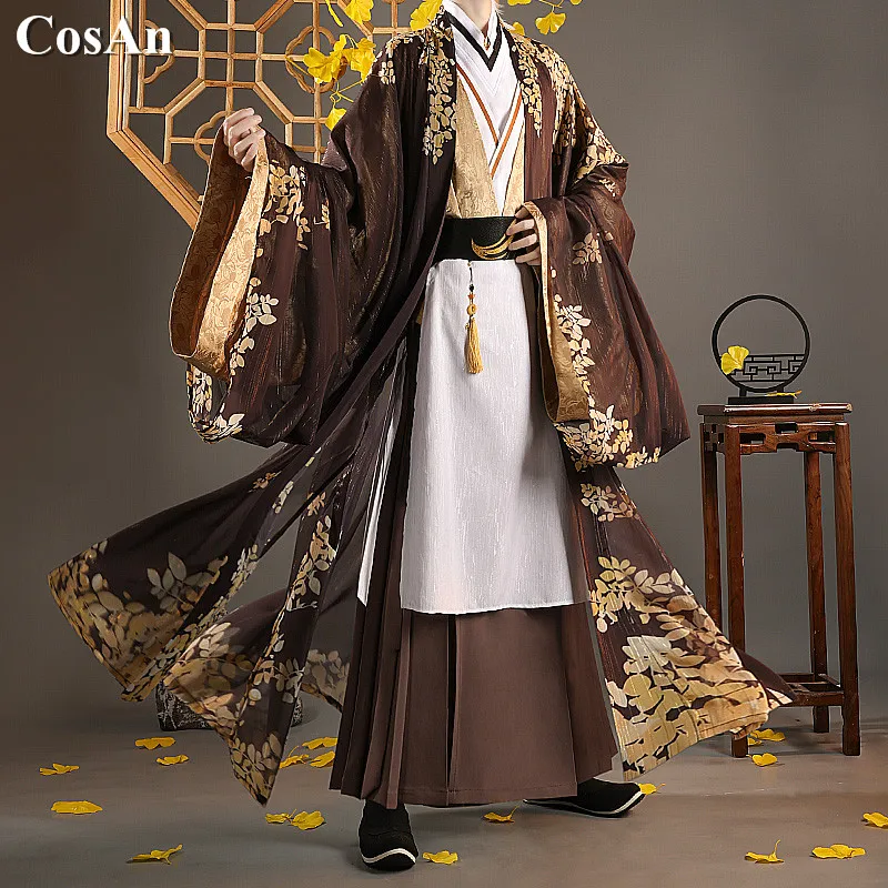 

New Game Genshin Impact Zhongli Cosplay Costume Snuff Shadow Handsome Printed Uniform Activity Party Role Play Clothing S-XL