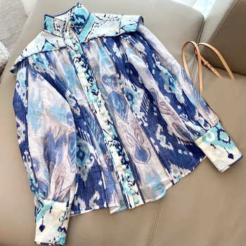 

Office Ladies Blouse Women Autumn Long Sleeve High Quality Blouse Top 2019 Fashion Print Blouse Tops