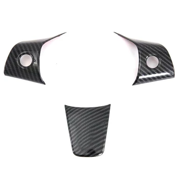 

For Tesla Model 3 Wheel Steering Panel Cover Trims Carbon Fiber Fit 2018-2019
