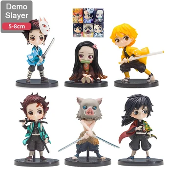 

Demon Slayer Tanjirou Nezuko Zenitsu Inosuke Giyuu Q Ver. Action Figures Toys Kimetsu no Yaiba Anime PVC Figurine doll With box