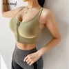 F DYRAA Front Zipper Sports Bra Sexy Women Solid Yoga Tank Crop Top Fitness Push