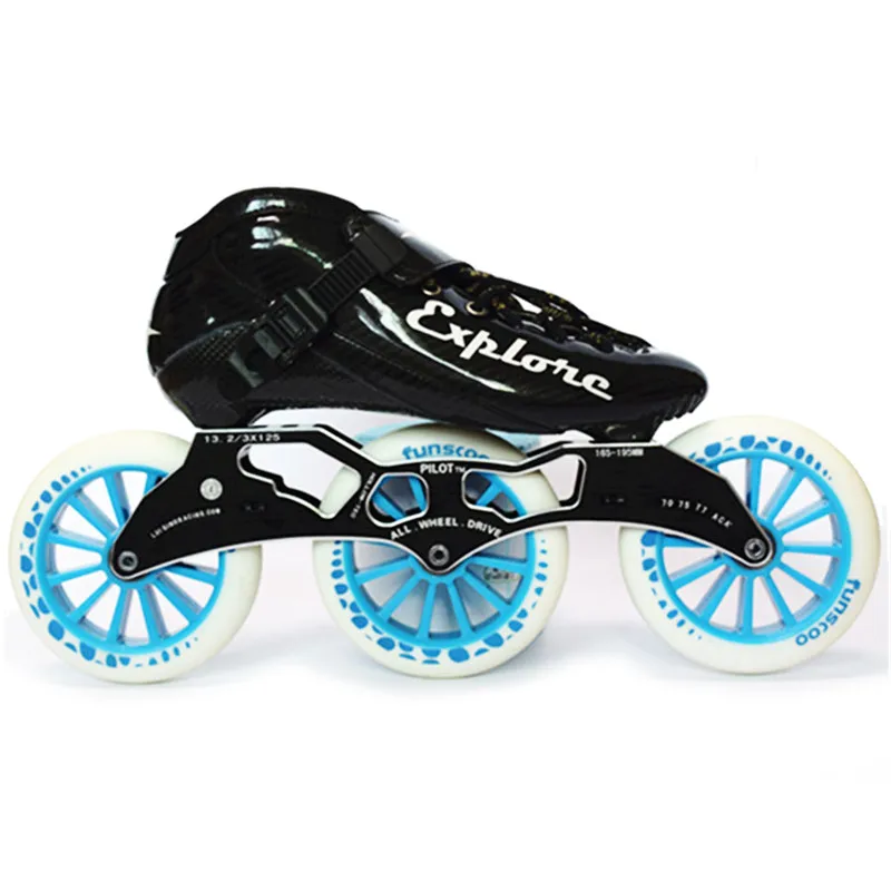 125 мм, 3 колеса, марафон, роликовые коньки для катания на роликах, большие, 3X125 мм, обувь для катания на коньках, для спортивных гонок, для детей, взрослых, углеродное волокно - Цвет: Model 1