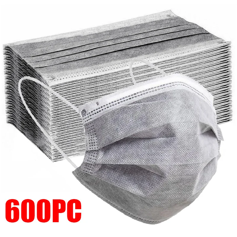 10-600PCS Disposable Face Masks Non-wove Filter 3 Layer Ply
