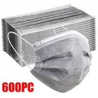 10-600PCS Masks Disposable Adults Gray Face mask Non-wove Filter 3 Layer Ply mask Protective Anti-dust Mascarillas Fast Shipping 1