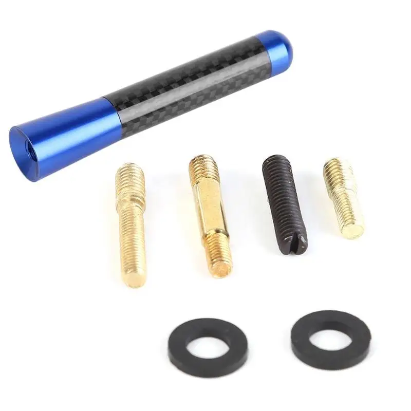 3.5/8cm Universal Car Styling Roof Antenna Carbon Fiber Screw Metal Stubby Mast Antenna Replacement Kit Auto Exterior Parts New