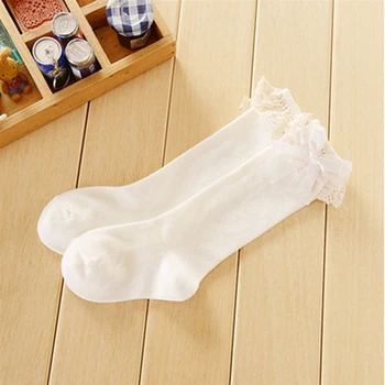 

Baby Girl Toddler Kids Knee High Length Cotton Socks Bow Lace Frill 1-8Years Hot