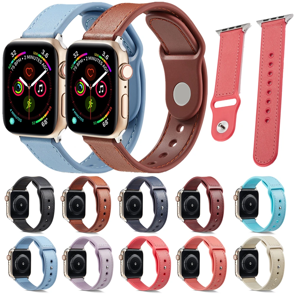 

Real Leather Strap for Apple Watch Band 4 3 2 1 Iwatch Band 42mm 38mm 44mm 40mm Accessories Buckle Bracelet Belt